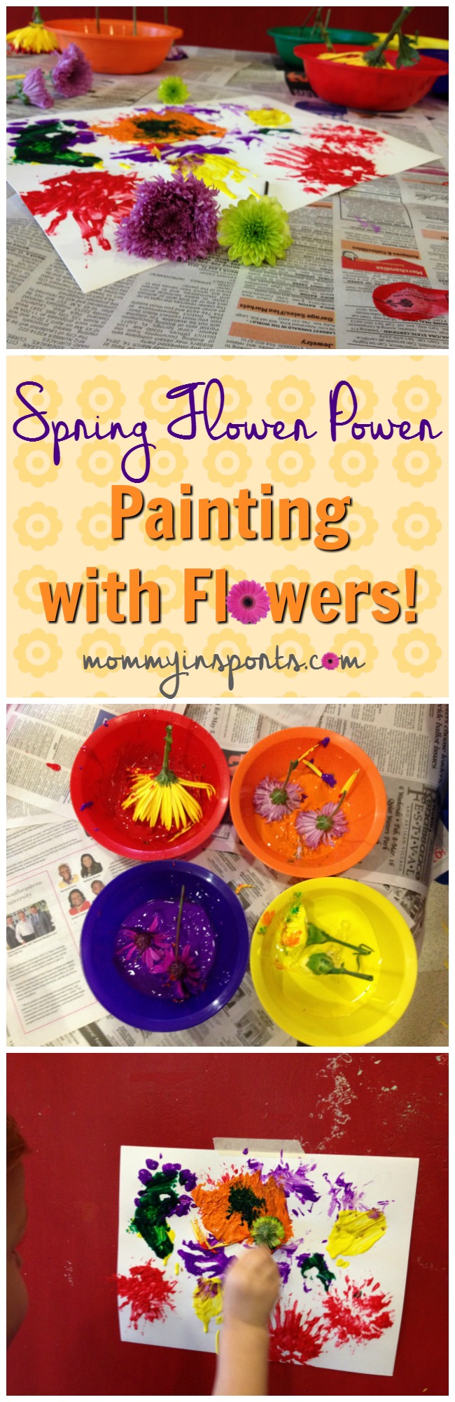 Looking for some fun ways to bring spring to your home? Why not paint with flowers? A fun craft for kids! Check out all of these Spring Flower Power Ideas!