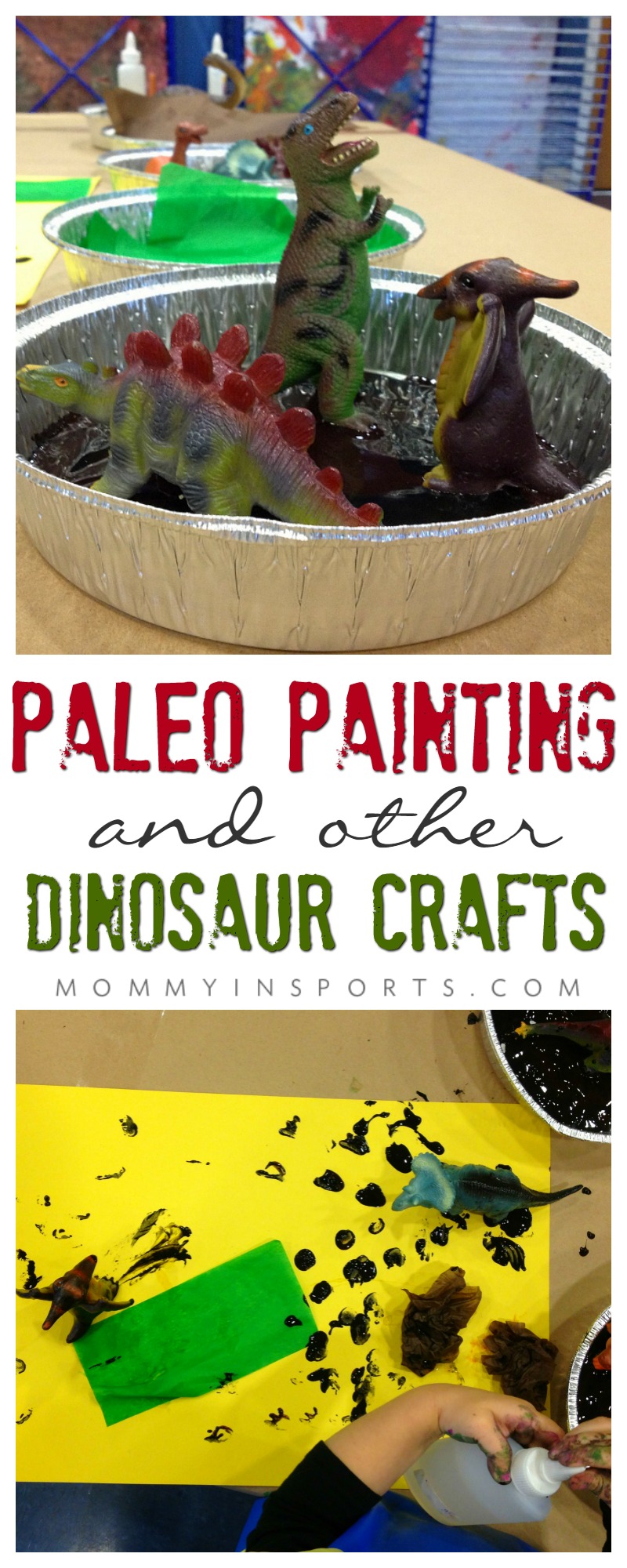 Looking for some dinosaur fun? Try this paleo painting, it's so fun for kids to use other mediums to paint! Also included are the best dinosaur books and sensory bins! The perfect dinosaur crafts for your budding artists!