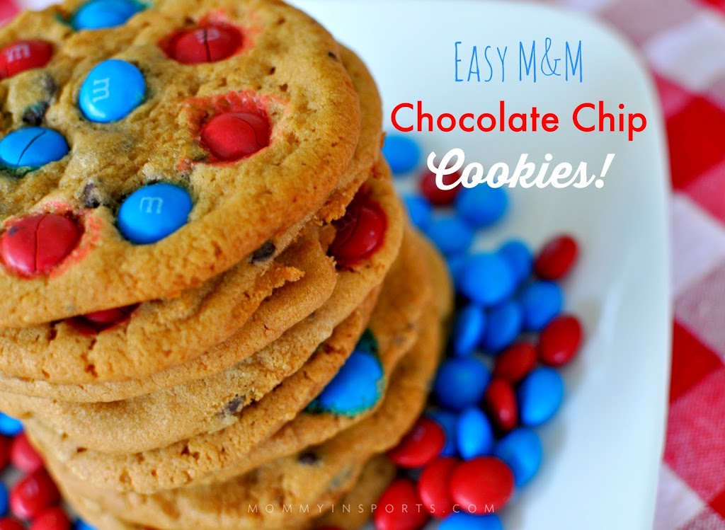 Looking to honor the USA with some sweet treats? Try these simple yet delicious desserts that will wow your crowds and won't take hours to bake! Easy M&M cookies are always the kids FAV!