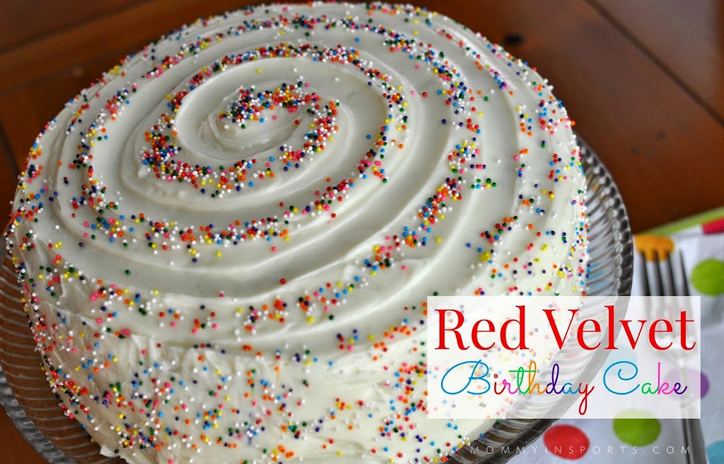 Looking for a simple yet decadent recipe for a red velvet birthday cake? Try this! So much easier than I thought and the swirl and sprinkles add a festive touch!