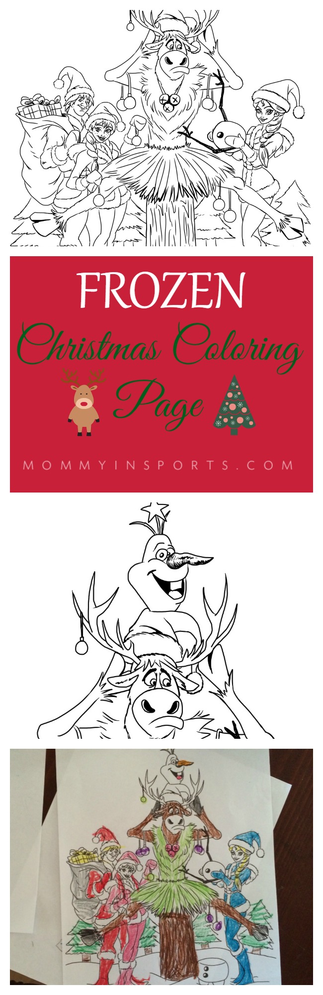 Free Frozen Christmas Coloring page, original art your kids will LOVE!