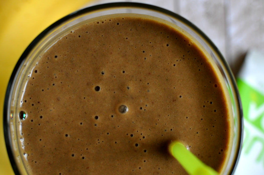 Chocolate Peanut Butter Smoothie Close Up