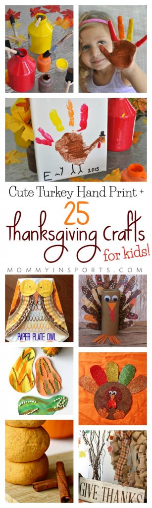 Looking for a cute way to celebrate Thanksgiving? Check out this great list of 25 Thanksgiving Crafts for Kids! Plus an adorable bonus Turkey Hand Print Craft from Kristen Hewitt!