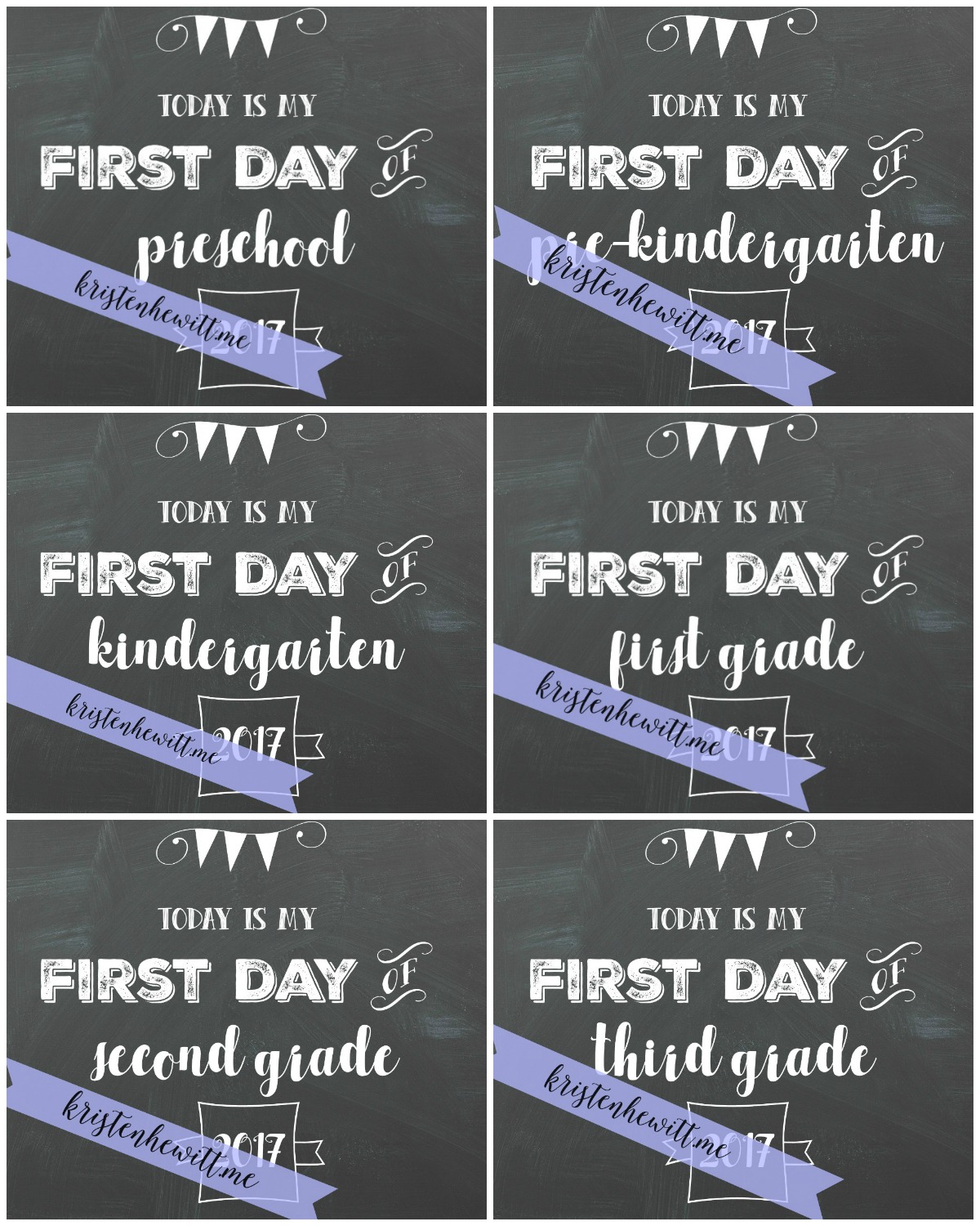 Looking for a free chalkboard printable for your child's first day of school? Print these out now, and have them hold it, or even frame it! Cute huh?!