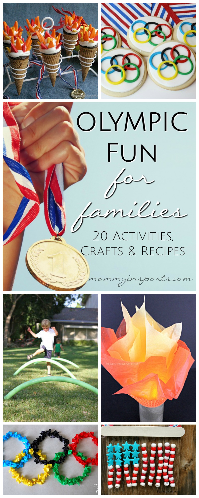 Looking for ways to create your own Olympic fun with your family? Check out these 20 activities, crafts, and recipes to get everyone pumped about the games!
