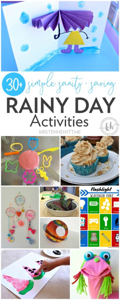 Are you over the rain and need to entertain your kids? Check out these simple sanity rainy day activities for kids! They are easy and stress-free!