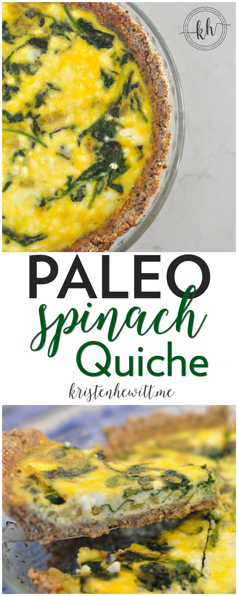 Looking for a delicious paleo breakfast recipe? Then try this paleo spinach quiche! It's perfect for a brunch and really easy to make. 