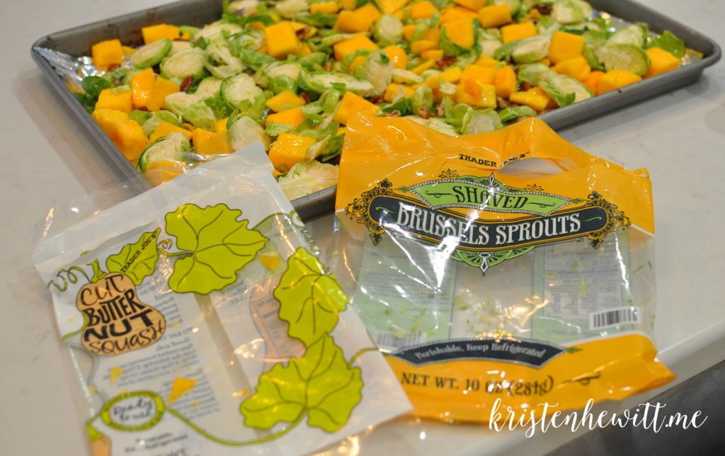Looking for a new side or meal that is filling, simple and DELISH? Seriously, this is the easiest and best butternut squash and brussels sprouts side ever!