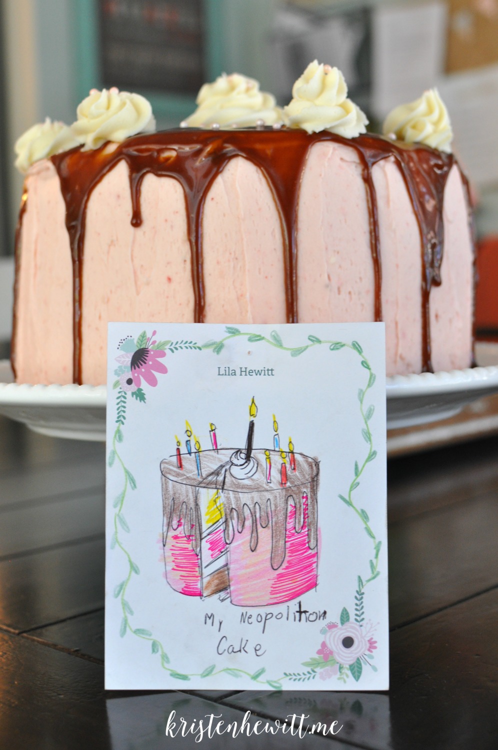 Looking for a unique yet elegant birthday cake? Try this DIY Neapolitan Drip Birthday Cake and surprise your guests with a beautiful dessert!